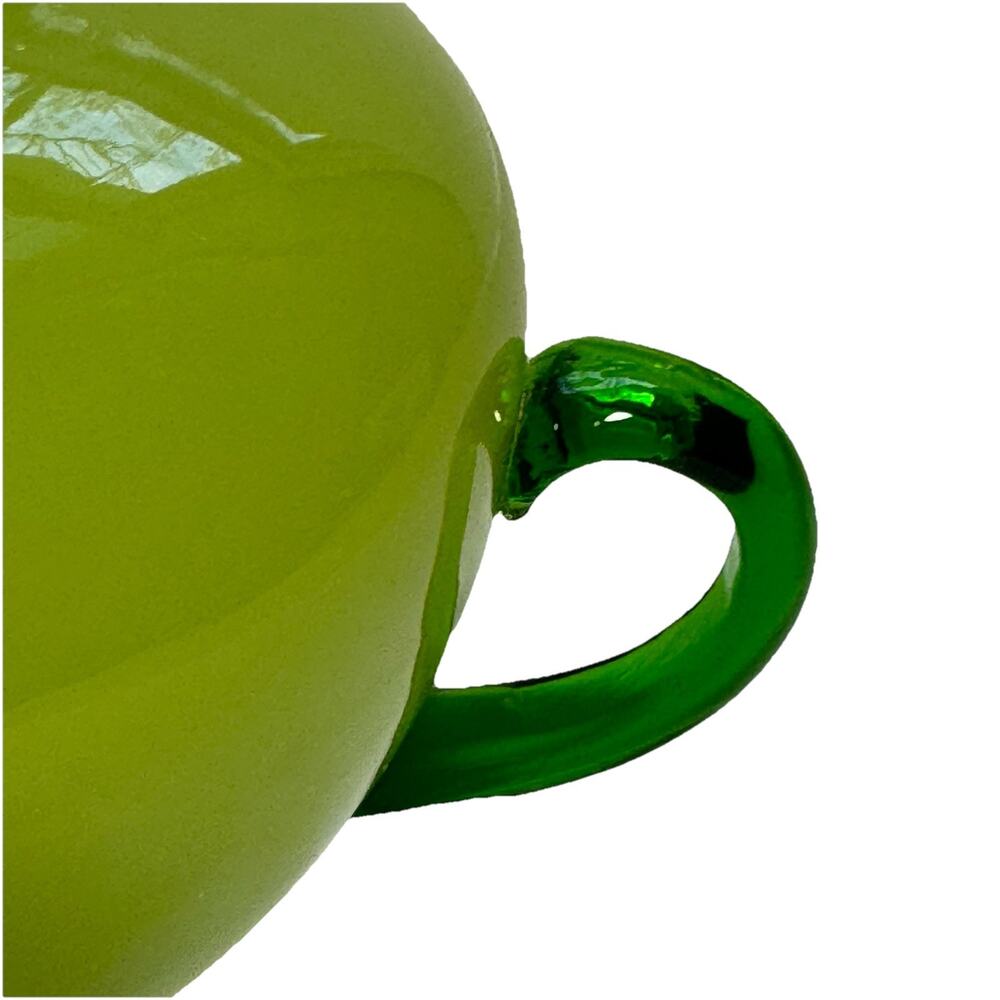 Vintage Kralik Vase Czechoslovakian Art Glass Applied Green Handles Art Nouveau - Picture 4 of 8